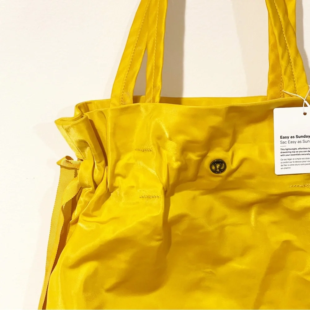 Lululemon Mustard Yellow Easy as Sunday Cinched Tote Bag NEW Travel_3